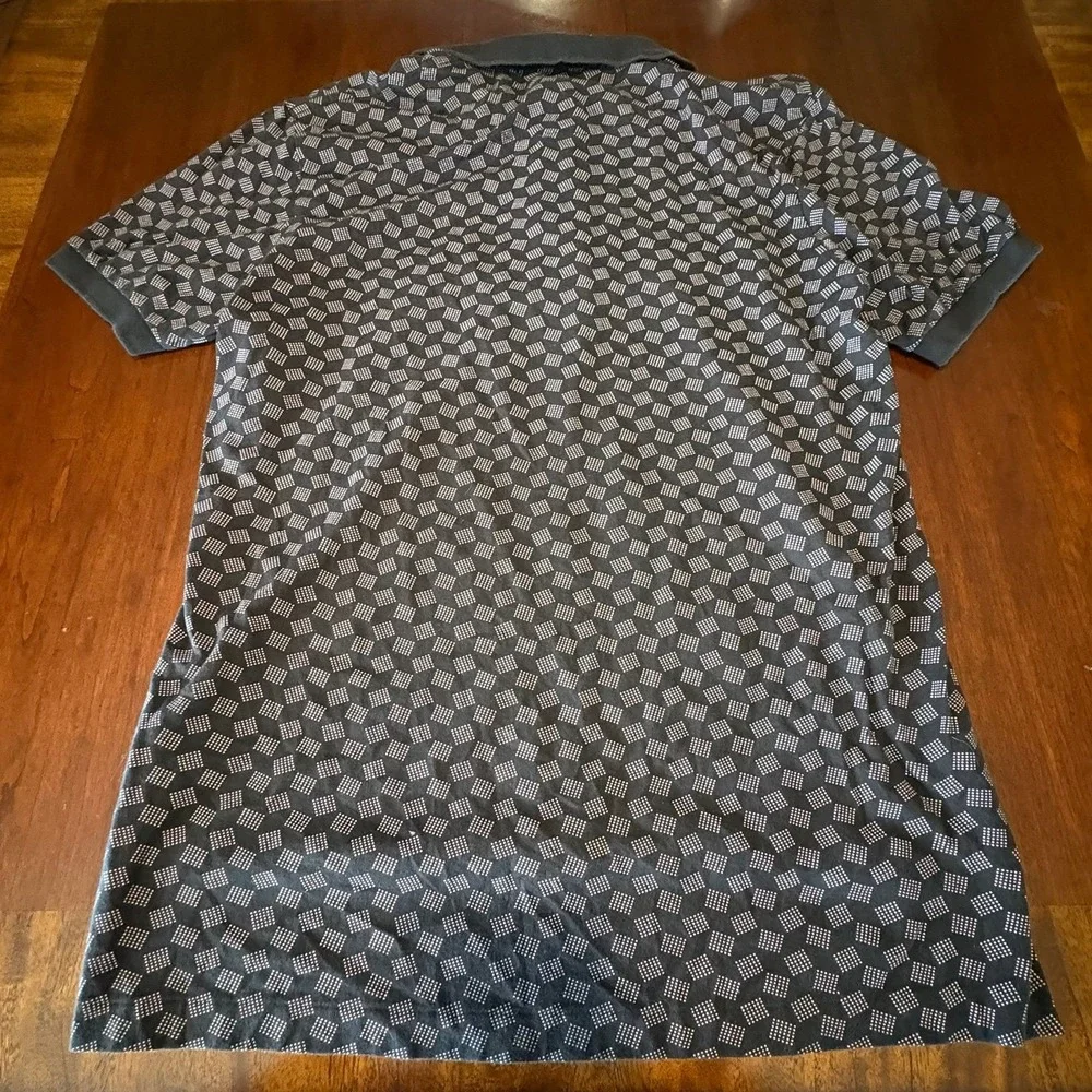 Polo‎ Golf Ralph Lauren Pattern Polo Shirt Black Geometric Print Medium